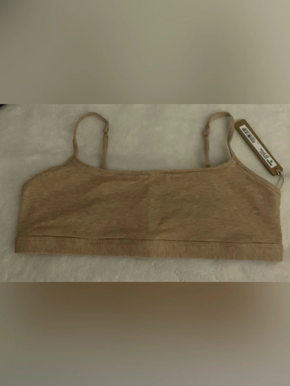 SKIMS Everyday Cotton Scoop Bralette•CLAY-HEATHER•M•BNWT IN POLY BAG